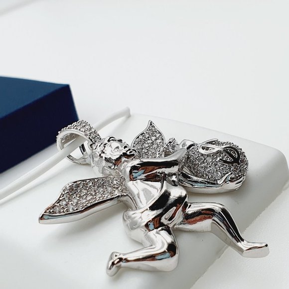 "925 Sterling Silver Plated CZ Pendant, INUS1BR295 - Picture 6 of 9